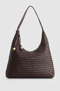 Nina Leather Weave Shoulder Bag