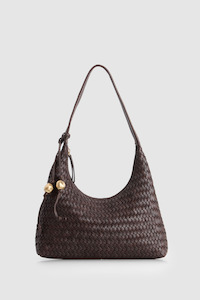 Nina Leather Weave Shoulder Bag
