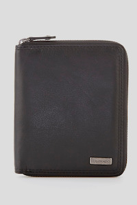 RFID Leather Zip Wallet
