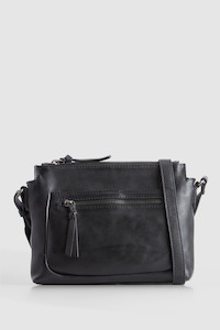 Black Handbags: Cora Leather Crossbody Bag