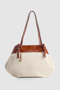 Alana Leather Canvas Tote Bag