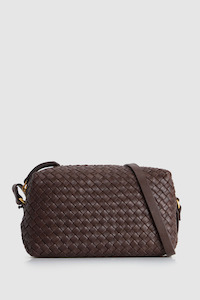Leather Handbags: Margo Leather Weave Crossbody Bag