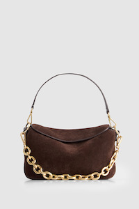 Leather Handbags: Clara Leather Chain Mini Grab Bag