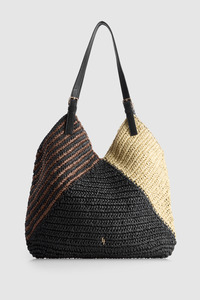Straw Tri-Colour Tote Bag