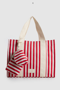 Travel Handbags: Beach Stripe Canvas Tote Bag