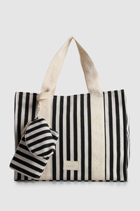 Beach Stripe Canvas Tote Bag