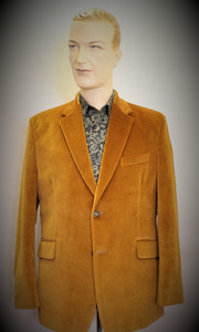 Mustard velvet 2 button front jacket strangelynormal
