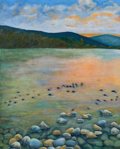 Te Awa – Emerging light (diptych) EClaire Fine Art