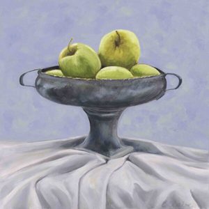 Products: Apples in Pewter Bowl EClaire Fine Art
