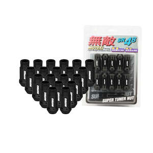 MUTEKI SR48 EXTENDED OPEN WHEEL NUTS - BLACK