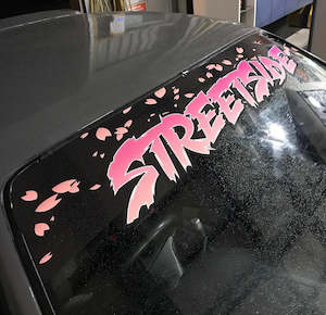 Window Banners: BLACK CHERRY PETAL BANNER