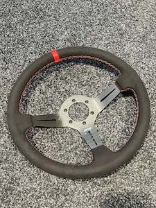 DND ALCANTARA WHEEL RED STITCH