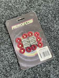Aeroflow: AEROFLOW RED DRESS UP BOLT KIT 10PK M6x1MM