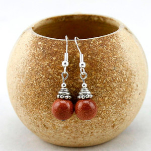 Goldstone Crystal Earrings Strength Within