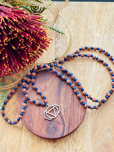 Lapis Lazuli and Rudraksha Crystal Mala Strength Within