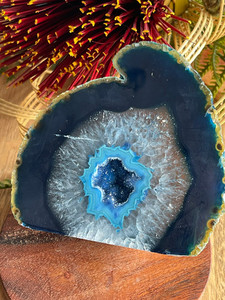 Products: Blue Agate Crystal Geode Strength Within