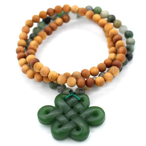 Products: Jade Karmic Knot Strung Mala Strength Within