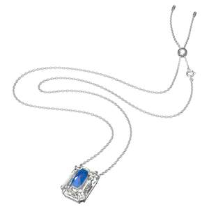 Sale: CHROMA PENDANT, OCTAGON CUT CRYSTAL, BLUE, RHODIUM PLATED