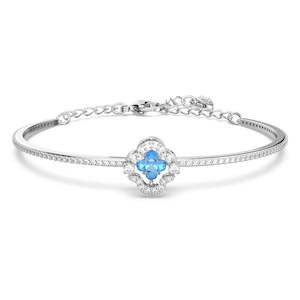 Bangle: SPARKLING DANCE BANGLE, BLUE, RHODIUM PLATED