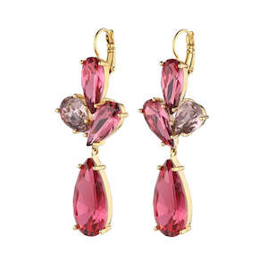 Amy Shiny Gold Pink Earrings