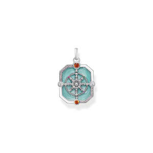 Pendant: COSMIC BLUE KARMA WHEEL PENDANT