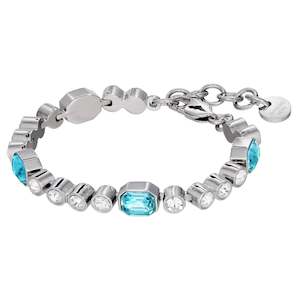 Bracelet: GRIVNA SHINEY SILVER AQUA/CRYSTAL BRACELET