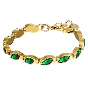 Celtis Shiny Gold Emerald Bracelet