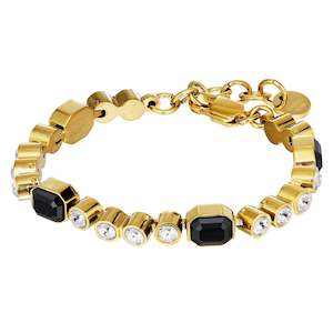 Bracelet: GRIVNA SHINY GOLD BLACK BRACELET