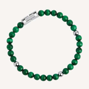 ATLAS MEN'S 6MM BEADED MALACHITE BRACELET