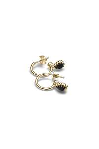 Earring: LOVE CLAW TEARDROP ANCHOR SLEEPER ONYX