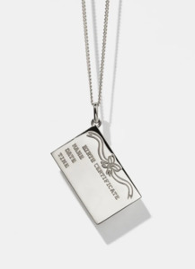 Necklace: BIRTH CERTIFICATE CHARM NECKLACE