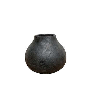 Earthenware Short Wide Vessel Black