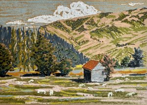 Out the Back' - Original oil pastel - Studio Home