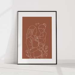 Custom 1: Custom line art portrait