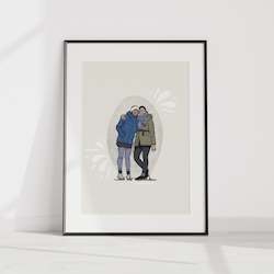 Custom portrait with outlines