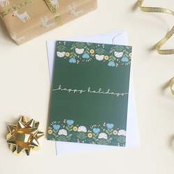 greeting cards: Happy Holidays • Floral greeting card