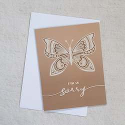All: I'm so sorry • Butterfly greeting card