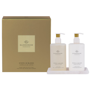 Gift Sets: Glasshouse Fragrances 450ml Hand Wash, Hand Lotion & Tray - KYOTO IN BLOOM