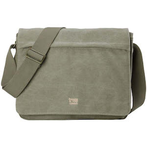 Work: Classic Flap Front Messenger Bag - Khaki