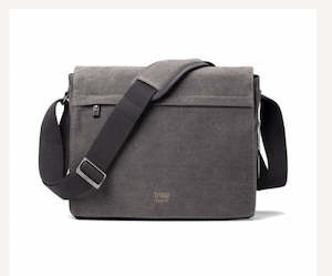 Work: TRP0240 TROOP LONDON CLASSIC CANVAS LAPTOP MESSENGER BAG - 16.5 DIAGONALLY - Charcoal