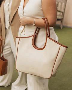 Casual Bags: Alexandra Tote Bag - Canvas/Tan - Canvas Tan