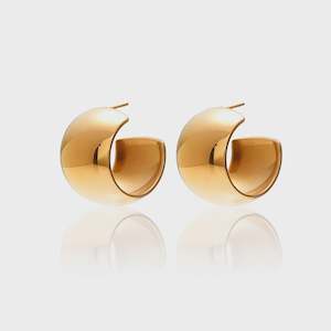 Sunkissed Hoops (Wide Dome 14k Gold)