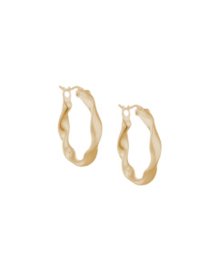 Earrings 1: WAVE HOOPS (18K GOLD PLATED)