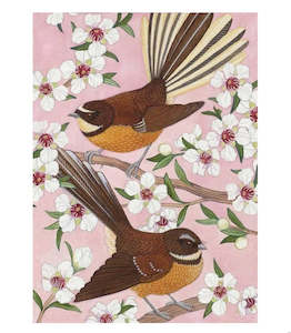 2 Fantails on a Branch Lens Cloth