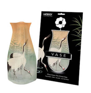 Expandable Flower Vase - Two Cranes (Ohara Koson)