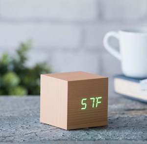 Gingko - Beech  LED - Cube Click Clock