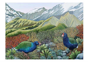 Cards Stationery: Clare Reilly - Takahe In Their Garden of Eden - Card