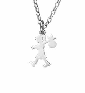 Necklaces 1: Runaway Girl Pendant Silver - 45cm