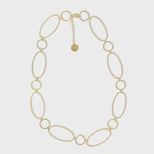 STEEL ME YELLOW GOLD SUPER LINK SHORT NECKLACE - 50cm