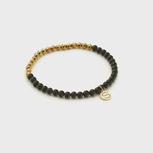 Bracelets 1: Party At The Front Bracelet Black Onyx + Gold